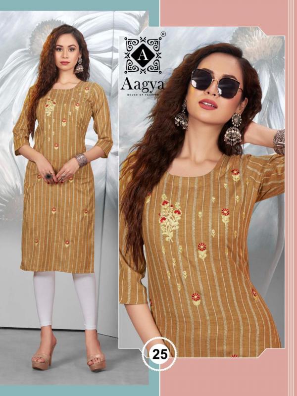 Aagya Barbie Girl Fancy Rayon Designer Embroidery Kurti Collection